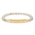 'She Will Be Free' Engraved Crystal Bracelet
